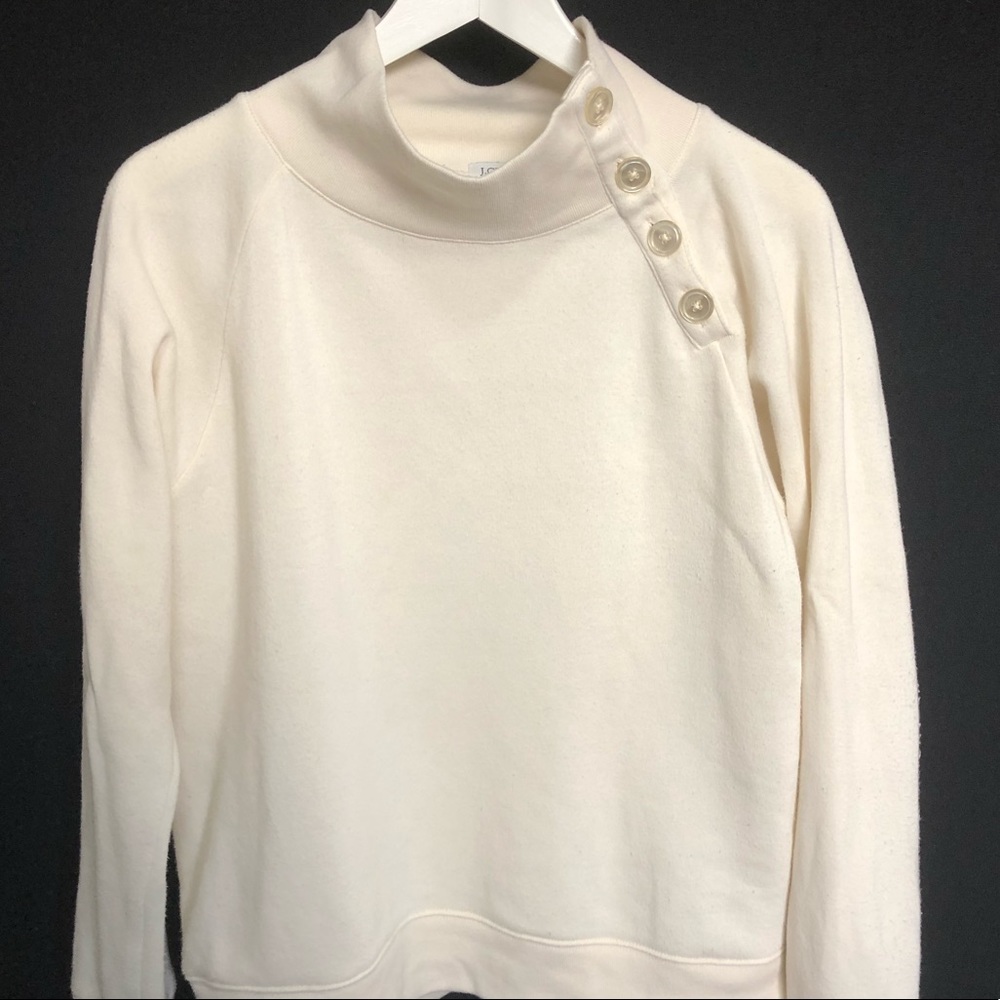 J. Crew Button Collar Pullover Sweatshirt